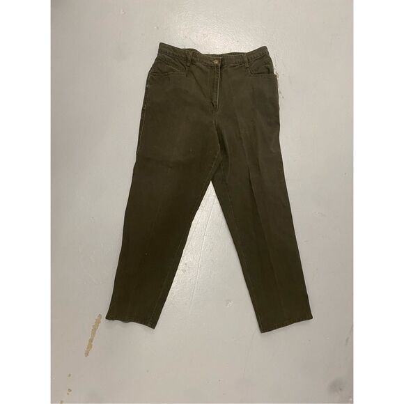 Christopher & Banks Green Pants, 100% Cotton- EUC, Size 14 - Picture 1 of 10
